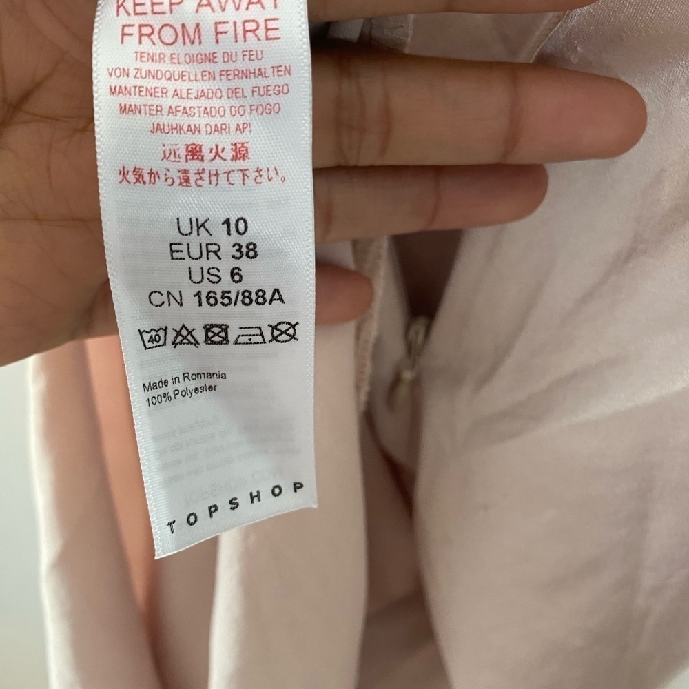 Topshop nude twist shoulder satin midi dress 6 - Picture 7 of 7